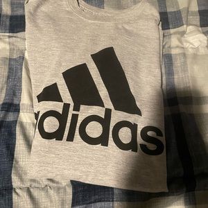 Mens long sleeve adidas tshirt. NWOT. Size large. Color gray.